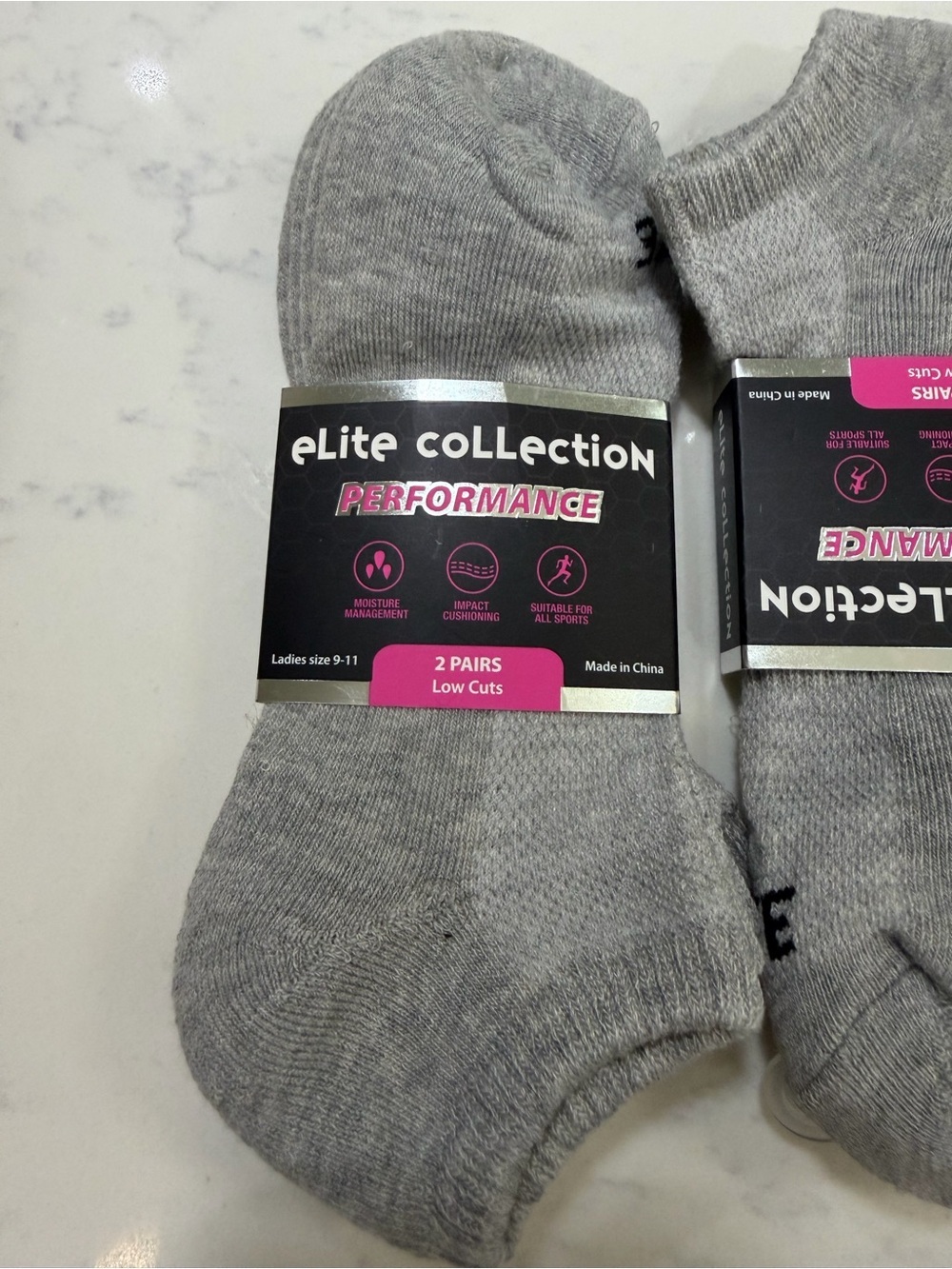 Woman’s Grey No-Show Socks - 3 pack - Picture 3 of 4